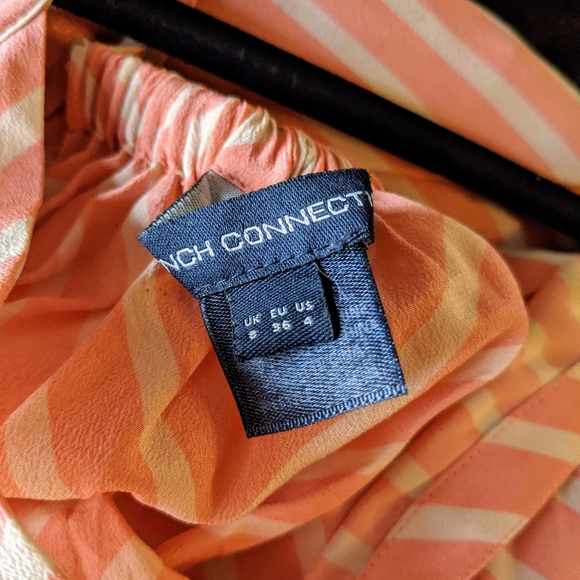 Silk peach & cream chevron french connection dress - Picture 7 of 7